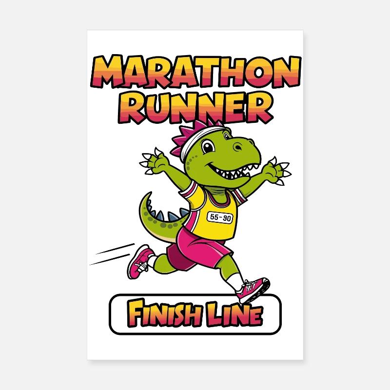 T-Rex Marathonien Poster 20 x 30 cm