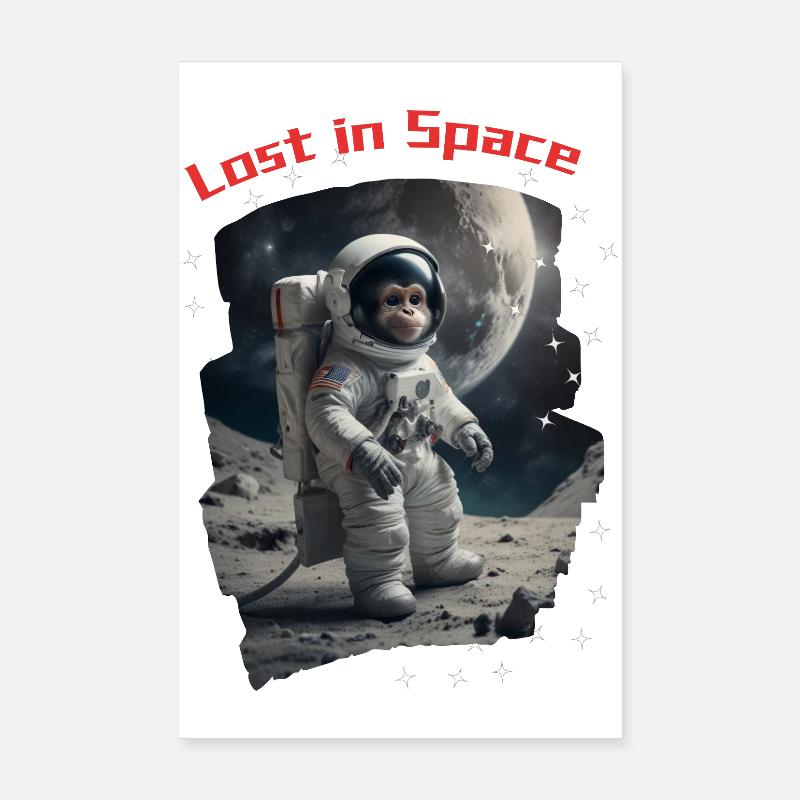Lost in Space - Affe als Astronaut Poster 20x30 cm