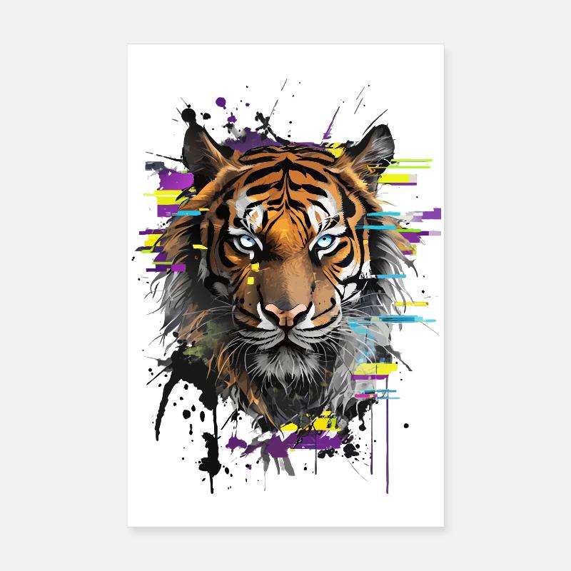 Tiger Gaze: Chromatic Symphony Poster 8" x 12" (20x30 cm)