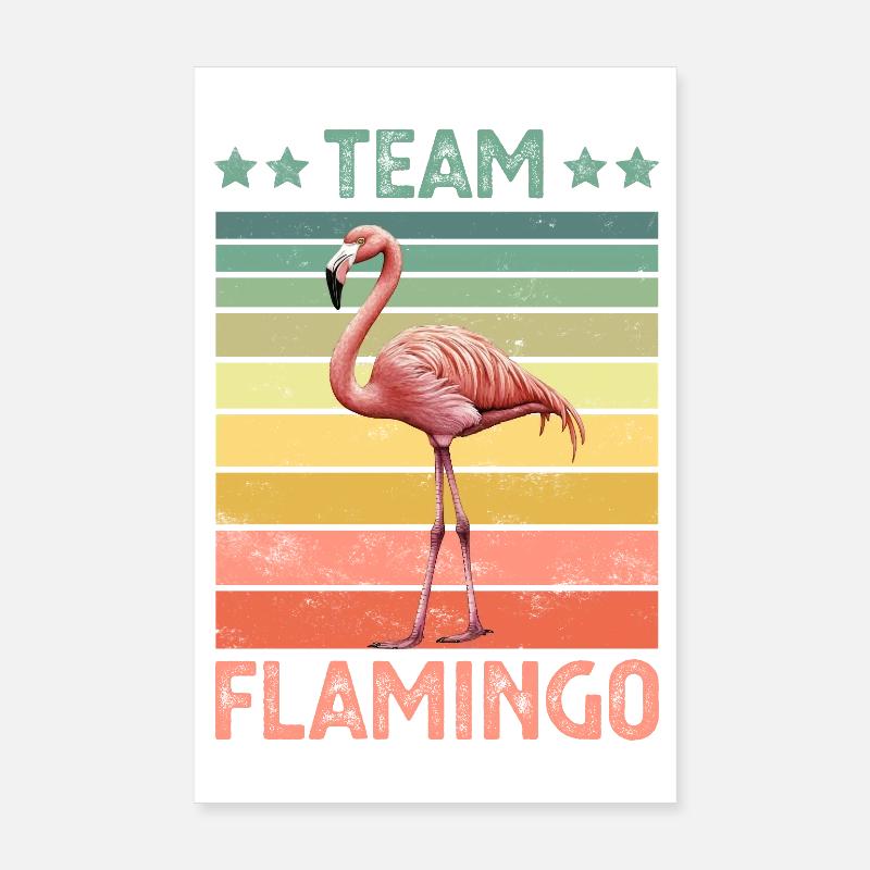 Flamingo - Poster 20x30 cm - Weiß