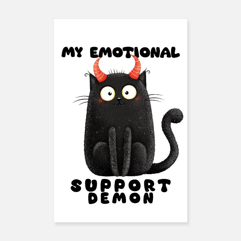 Emotionaler Support-Dämon – Lustige Katzen Edition Poster 20x30 cm