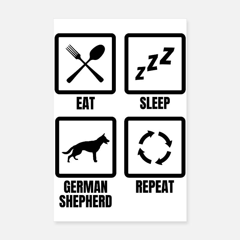 German Shepherd Daily Routine Poster 8" x 12" (20x30 cm)