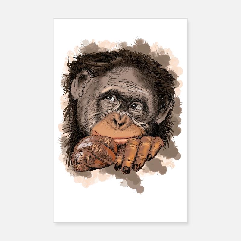 Affe Poster 20x30 cm