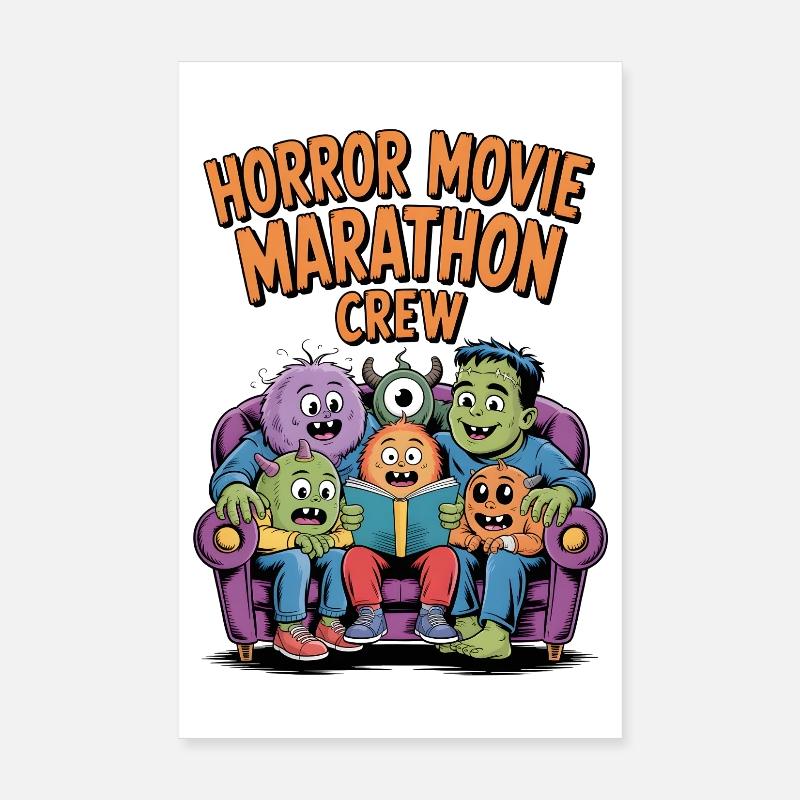 L’équipe d’un marathon de films d’horreur Poster 20 x 30 cm
