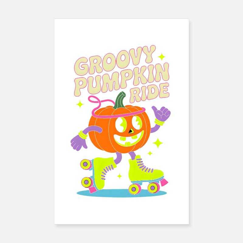 Groovy Pumpkin Inline Skate Poster 20x30 cm