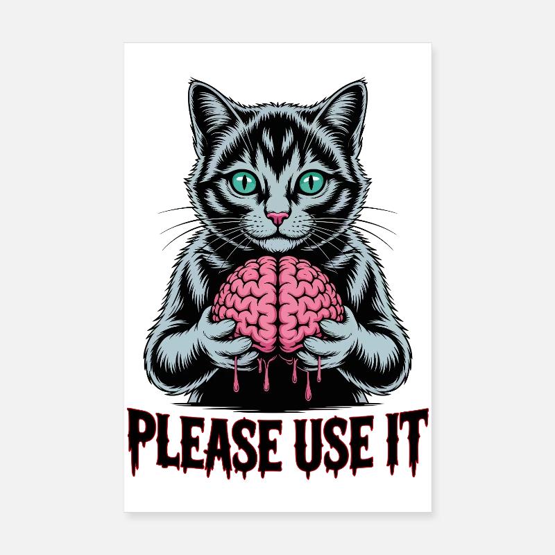 chat zombie s’il vous plaît utilisez-le Poster 20 x 30 cm