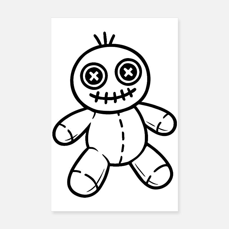 Halloween Voodoo Doll Illustration Poster 8" x 12" (20x30 cm)