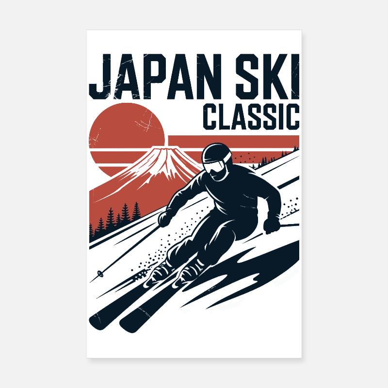 Japan Ski Klassisches Retro-Design Poster 20x30 cm
