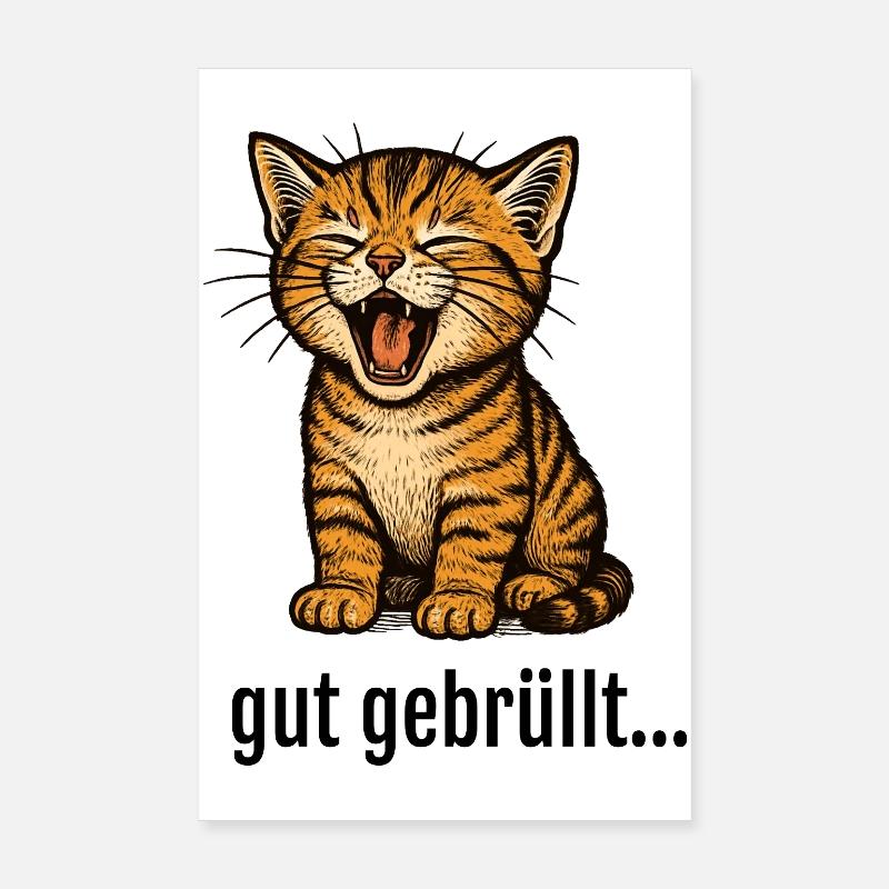 Cute kitten roars lion saying Poster 8" x 12" (20x30 cm)