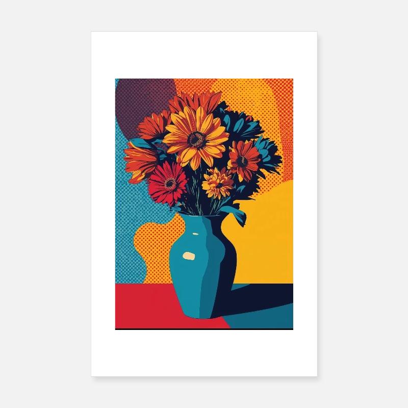 Bouquet de fleurs Pop Art Poster 20 x 30 cm