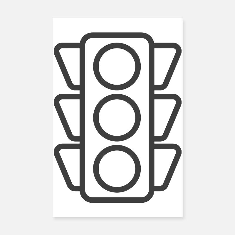 Icône de ligne de feu de circulation Poster 20 x 30 cm