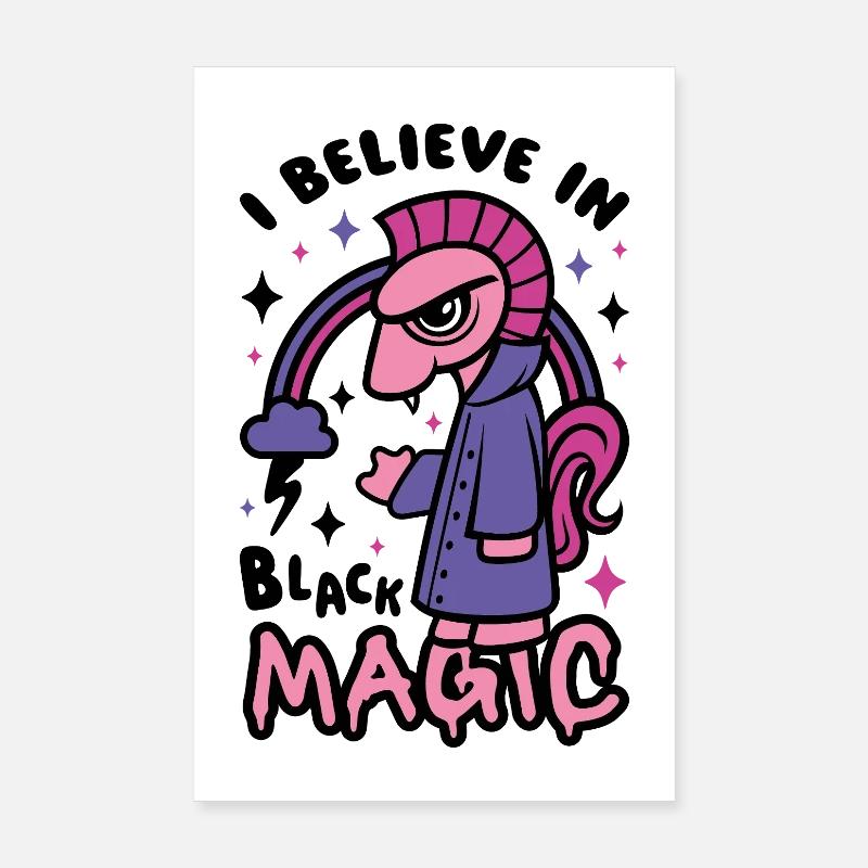 Grumpy Dark Pony Believes in Black Magic Poster 20 x 30 cm