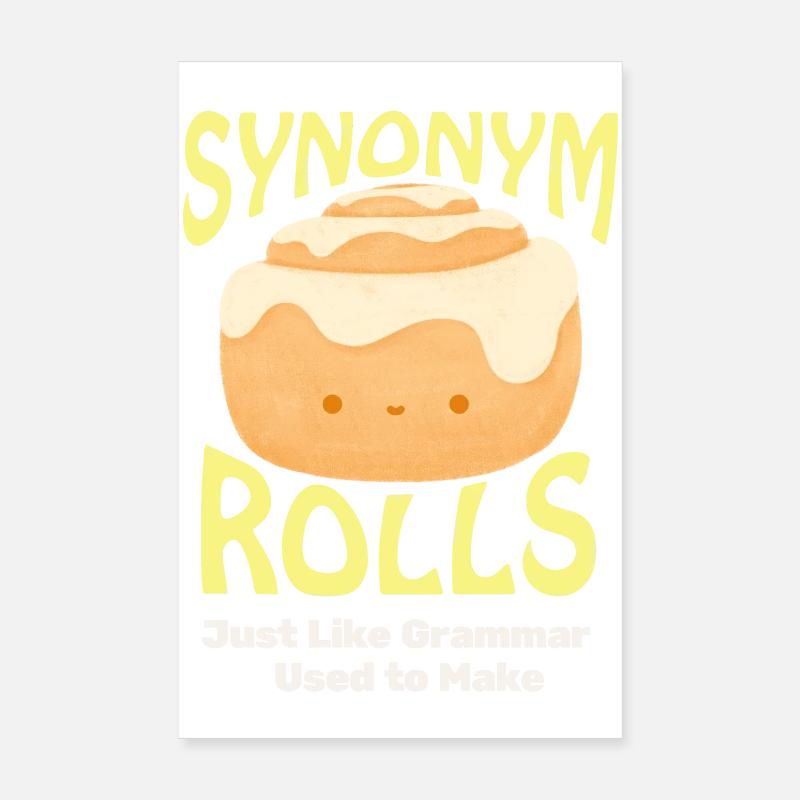 Joli rouleau à la cannelle avec thème synonyme Poster 20 x 30 cm