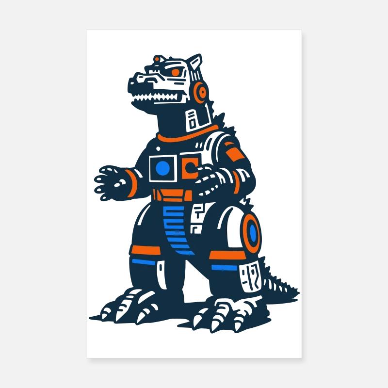 Futuristischer Dinosaurier Mecha Poster 20x30 cm