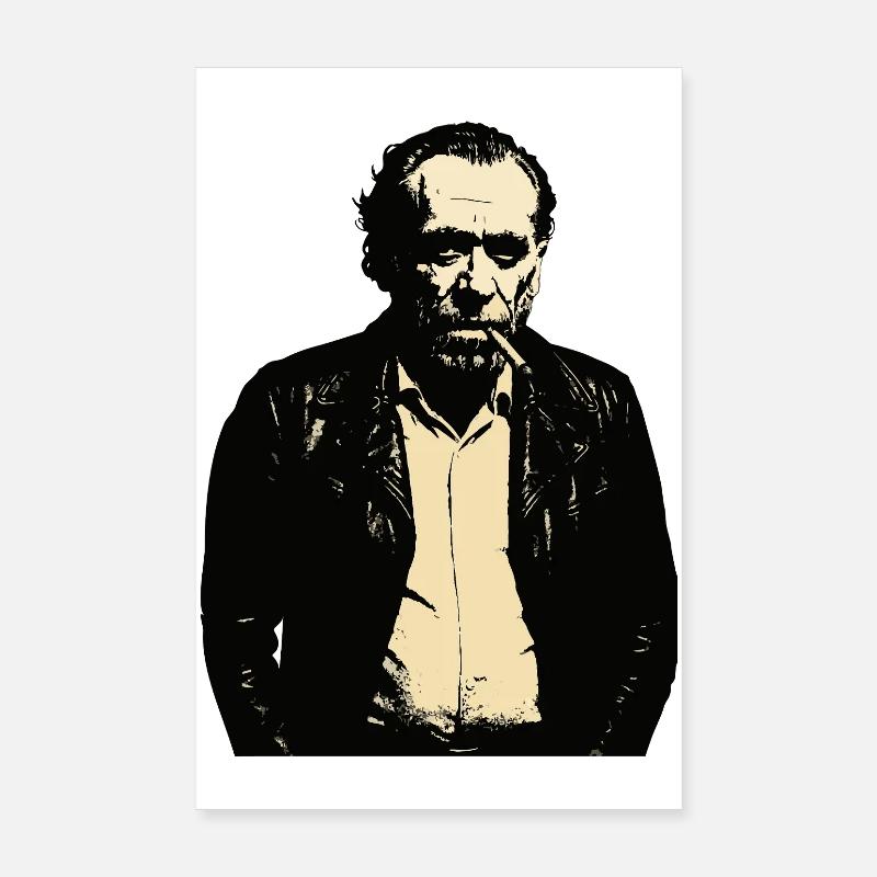 Noir Charles Bukowski Porträt Poster 20x30 cm
