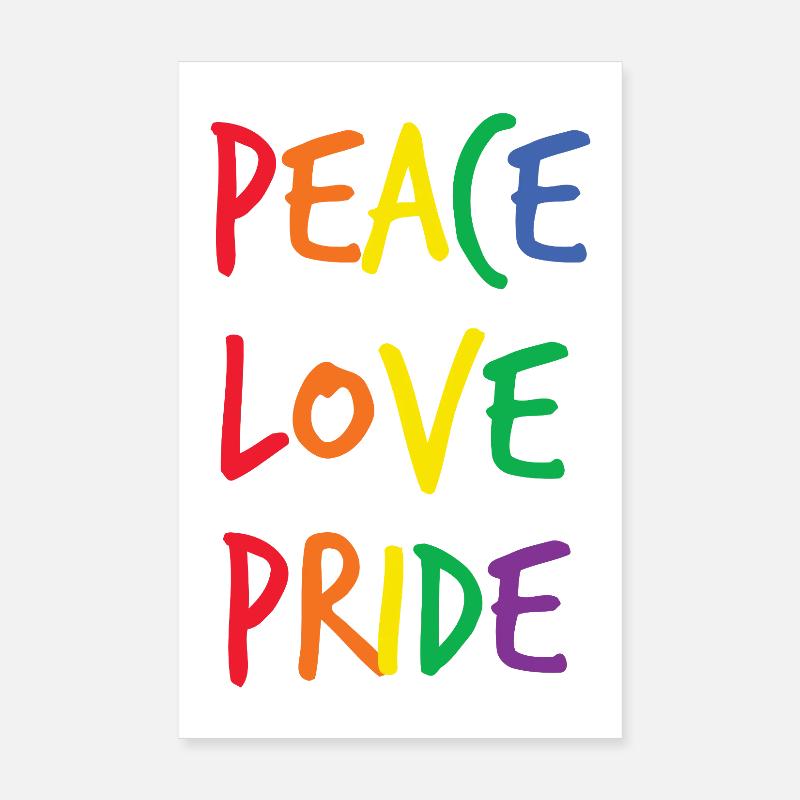Arc-en-ciel Paix Amour Fierté Poster 20 x 30 cm