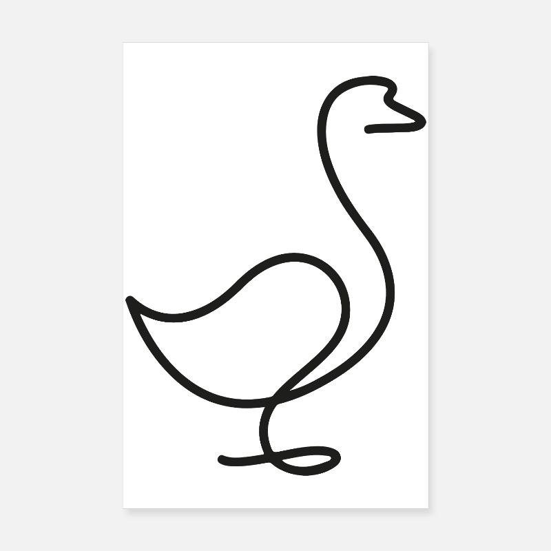Ente oder Gans Skizze – minimalistisches Motiv Poster 20x30 cm
