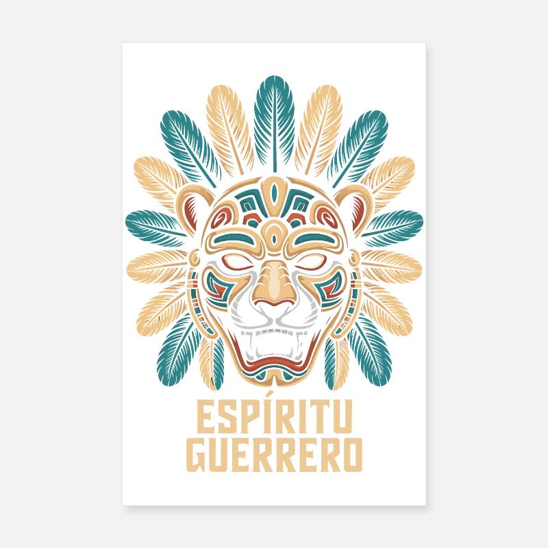 Espiritu Guerrero Aztec Mexican Pride Poster 20 x 30 cm