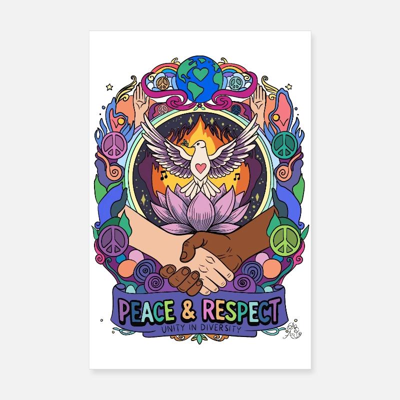 Frieden und Respekt: Einheit in Vielfalt Poster 20x30 cm