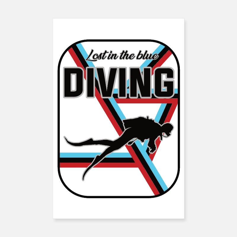 Tauchen Design – La plongée, perdue dans le bleu Poster 20 x 30 cm