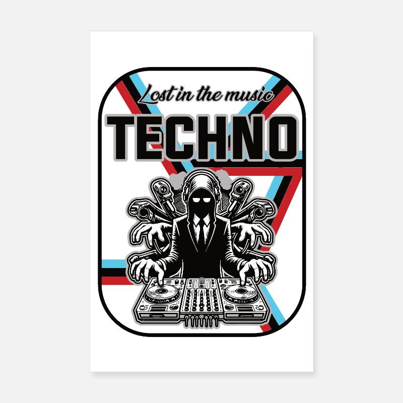 Techno Design – Perdu dans la musique Poster 20 x 30 cm