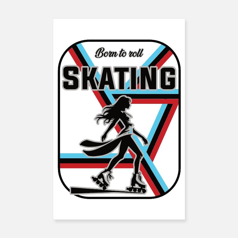 Skating Design – Born to Roll Poster 8" x 12" (20x30 cm)