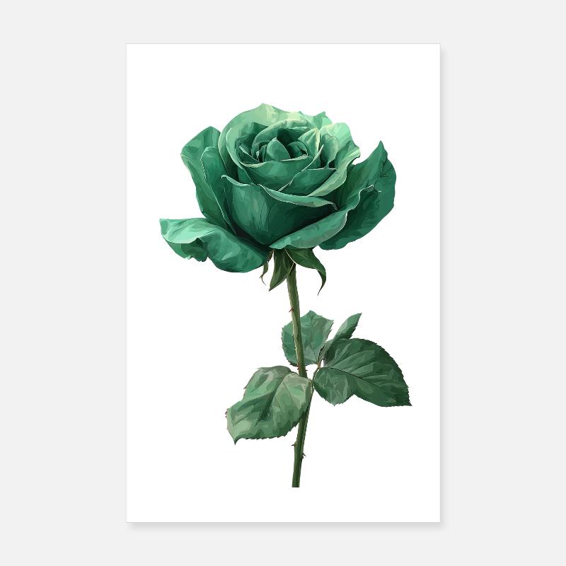 Smaragd Grüne Rose Poster 20x30 cm