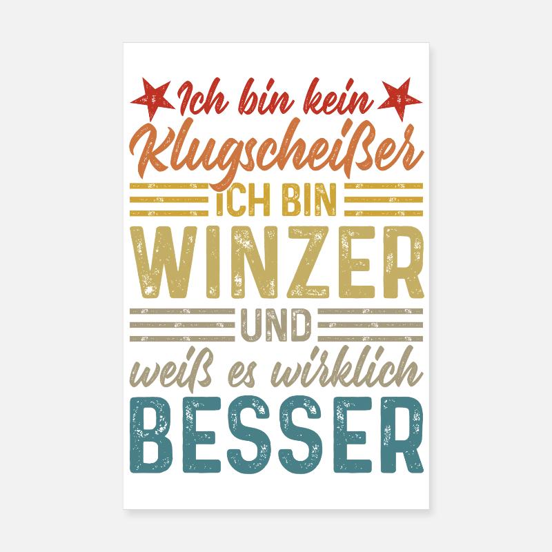 Winzer - Kein Klugscheißer  Poster 20x30 cm