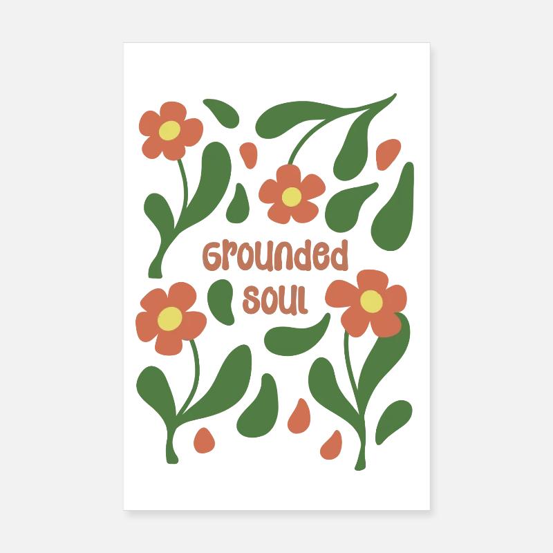Grounded Soul Floral Pattern Poster 8" x 12" (20x30 cm)