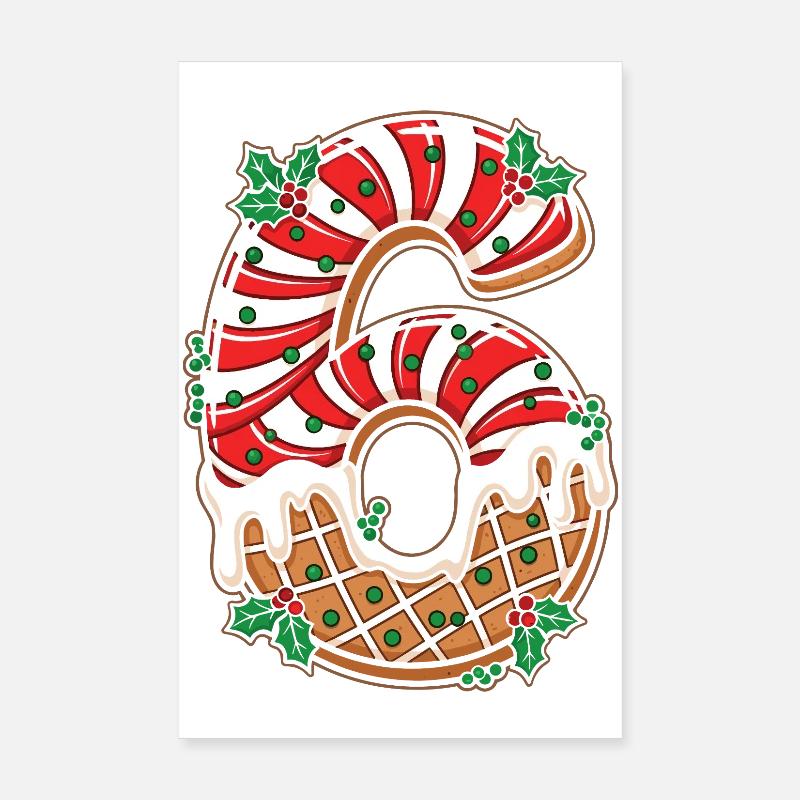 Glaçage Chiffre de Noël 6 Poster 20 x 30 cm