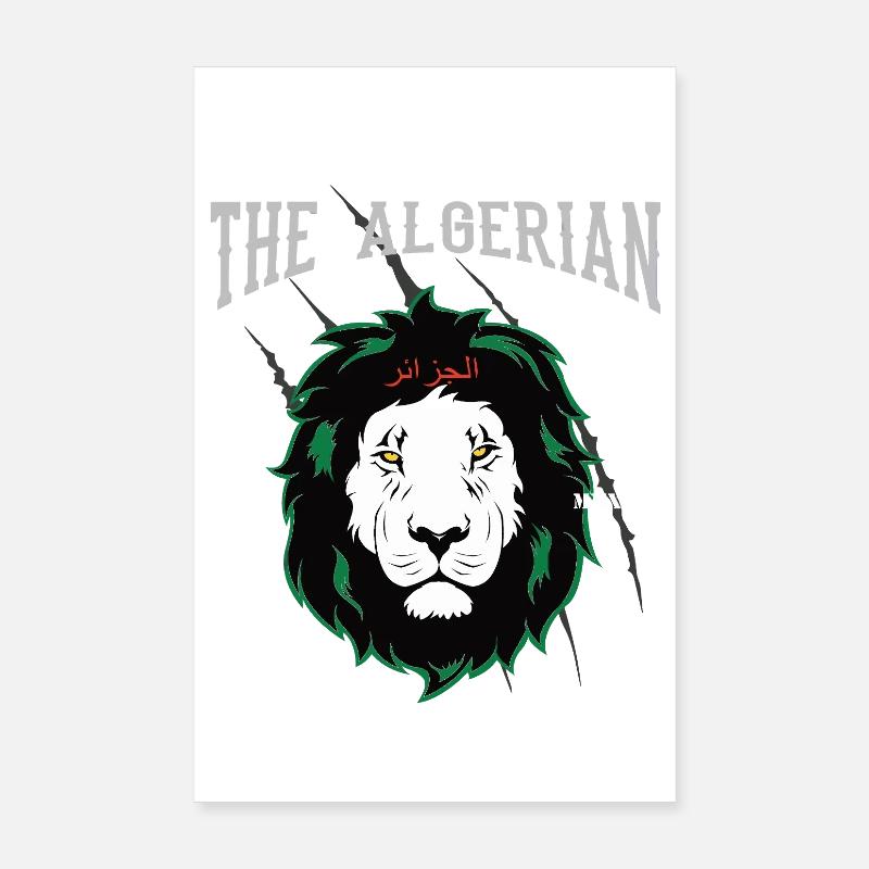 Der Algerier – Stolzes Algerien Löwen Design Poster 20x30 cm