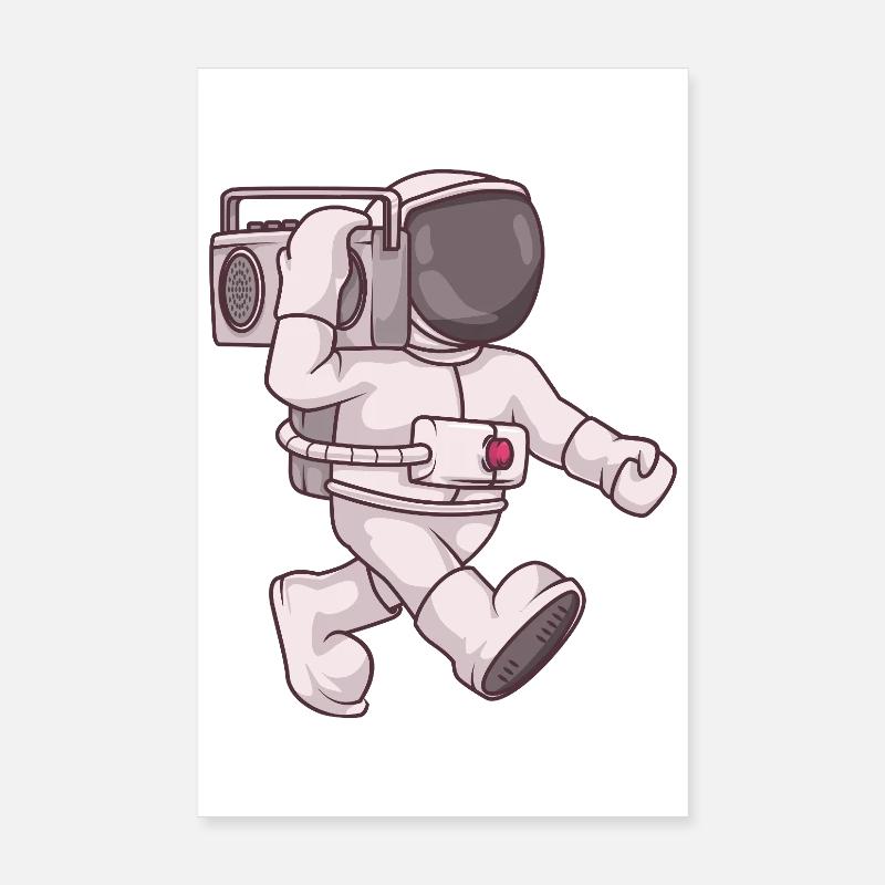 Astronauten-Ghettoblaster Poster 20x30 cm