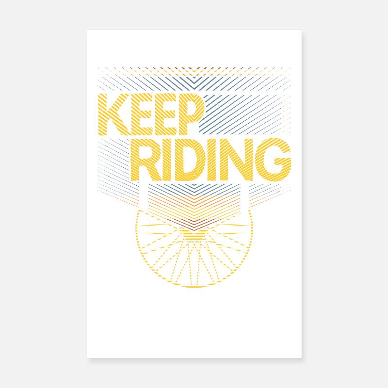 Keep Riding Cycling Pattern Poster 8" x 12" (20x30 cm)