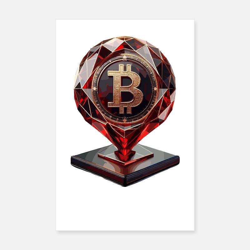 Exclusive Bitcoin Trophy Design Poster 8" x 12" (20x30 cm)