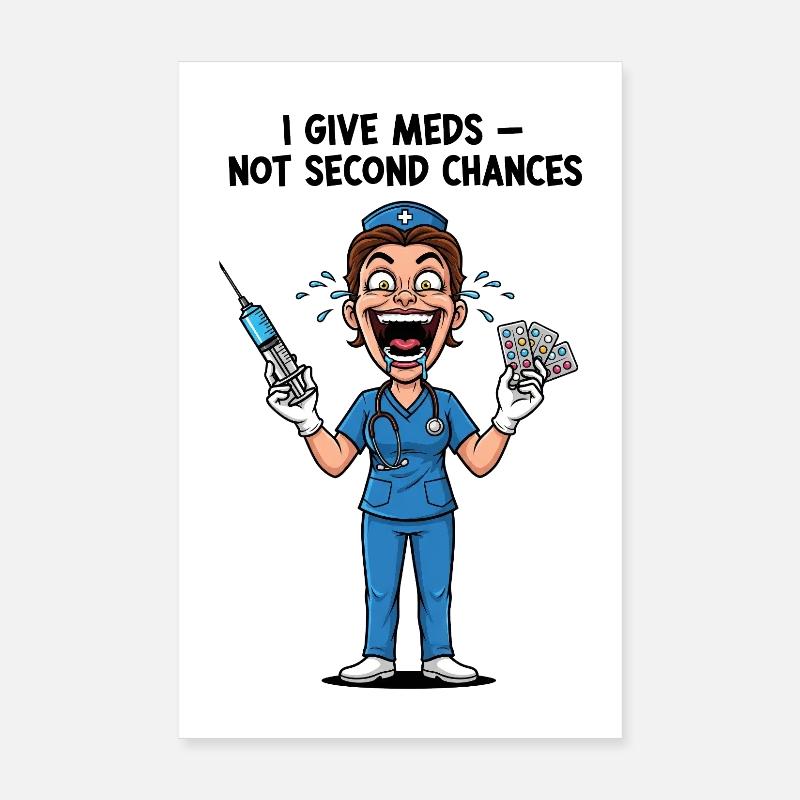 Krankenschwester Wahnsinn Medikamente Pflegekraft Poster 20x30 cm