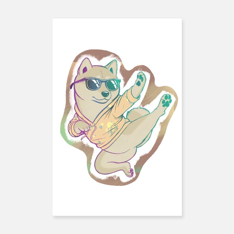 Shibaki - Poster 20x30 cm - Weiß