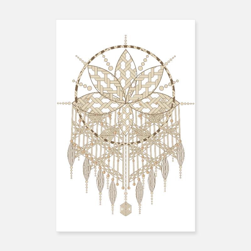 Makramee-Anhänger mit kunstvollen Knotenmustern Poster 20x30 cm