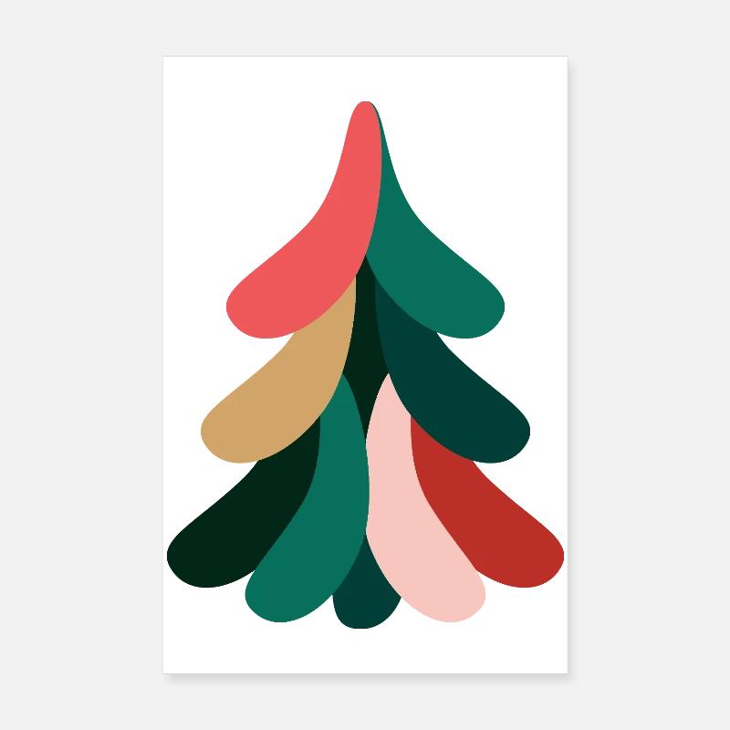 Sapin de Noël coloré pour Noël Poster 20 x 30 cm