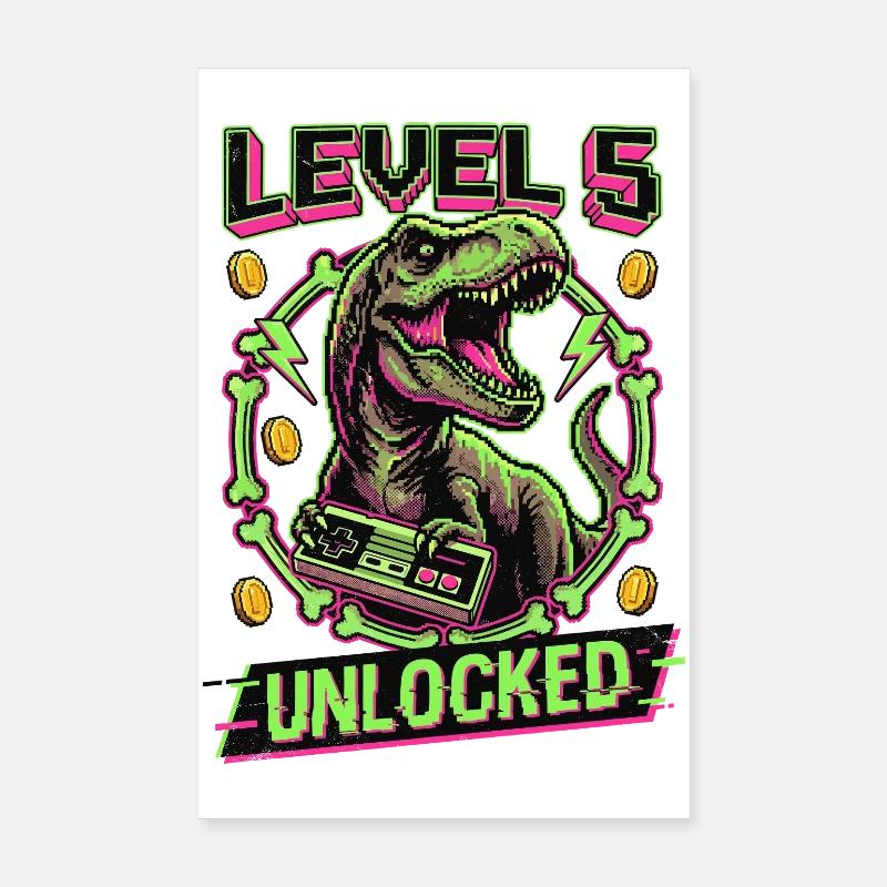 T-Rex débloqué niveau 5 Poster 20 x 30 cm
