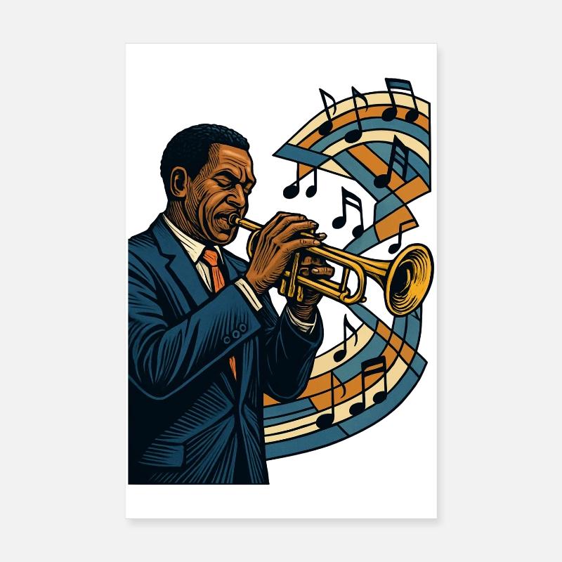 Trompeter Jazz Bebop Groove Poster Geschenk Poster 20x30 cm