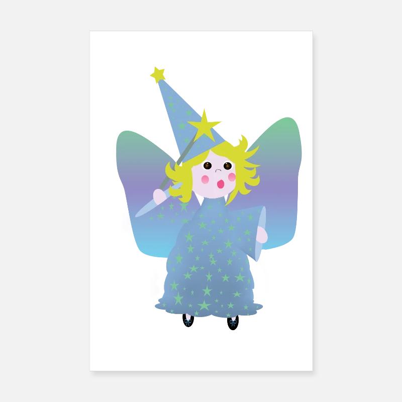Kleiner Feenzauberer mit den Sternen Poster 20x30 cm