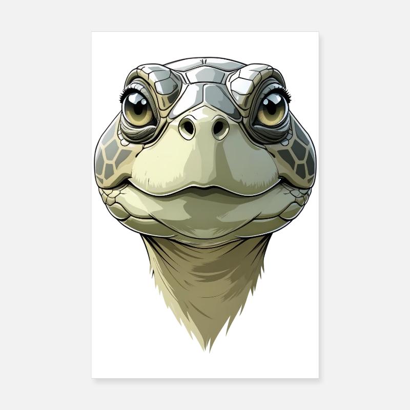 Lustiger Schildkrötenkopf Poster 20x30 cm