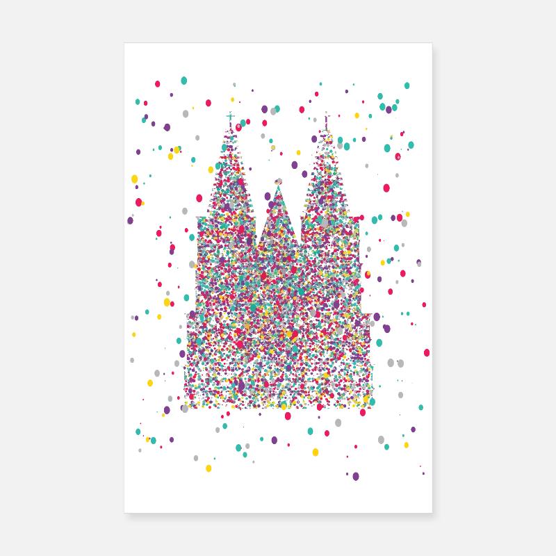 Cathédrale de Cologne Carnaval Carnaval Costume de confettis Poster 20 x 30 cm