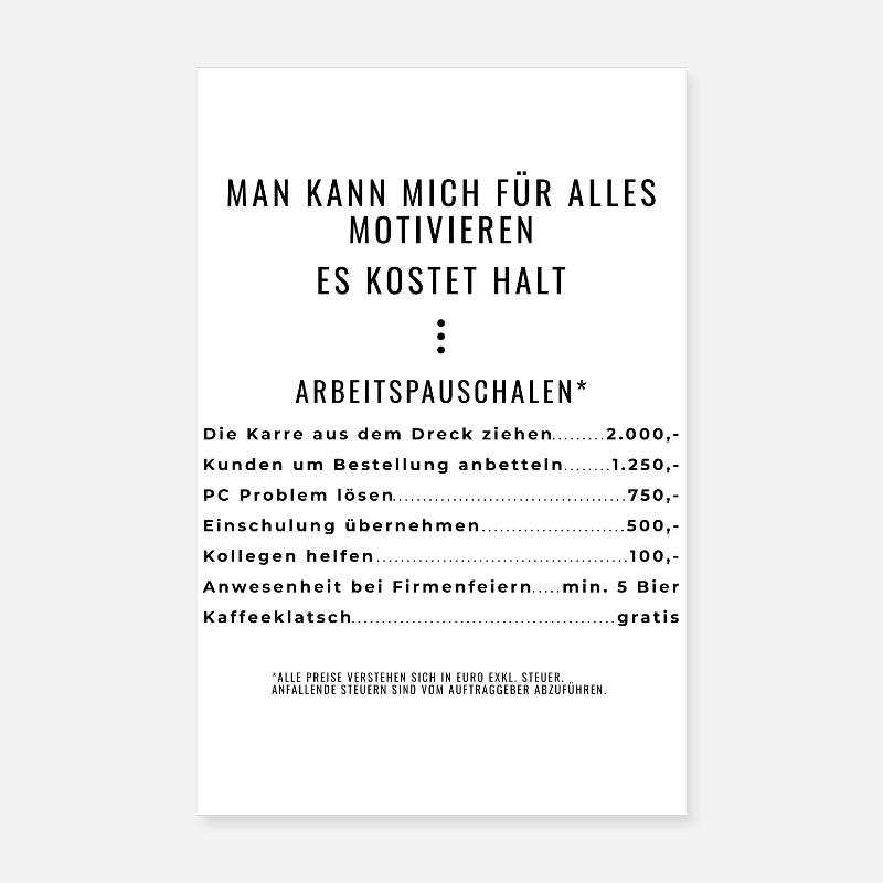 Motivation through lump sums Poster 8" x 12" (20x30 cm)