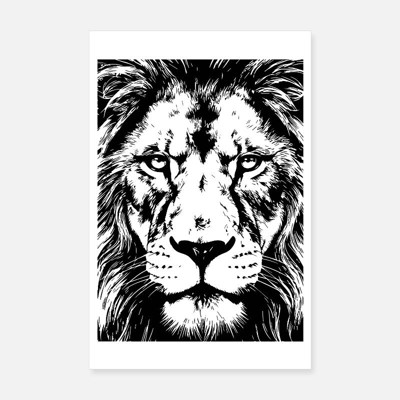 Löwenblick Intensive Kraft Poster 20x30 cm