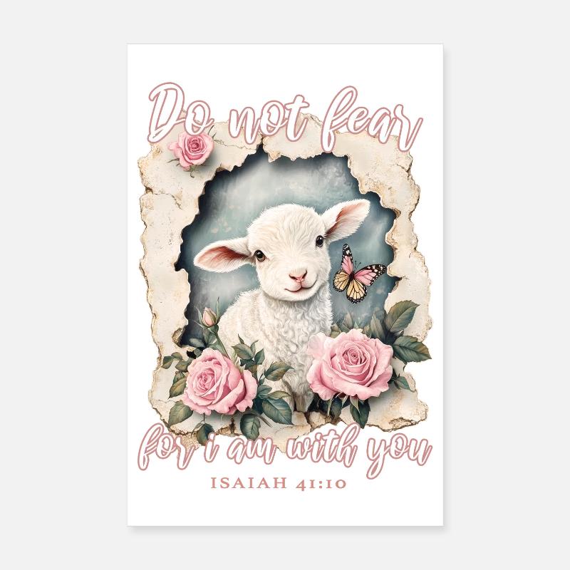 Lamb with Bible Verse Poster 8" x 12" (20x30 cm)