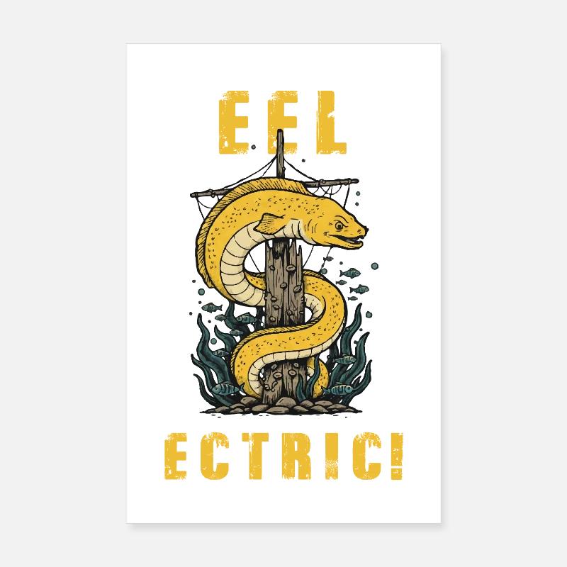 Humour Anguille Eel-ectric Vintage Poster 20 x 30 cm