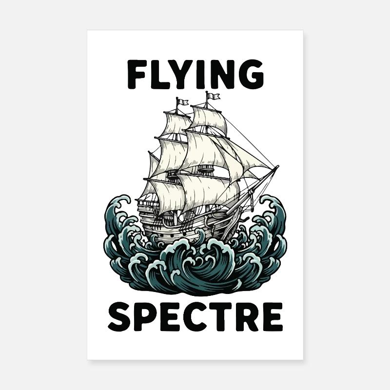 Flying Spectre Ghost Ship Legend Poster 8" x 12" (20x30 cm)