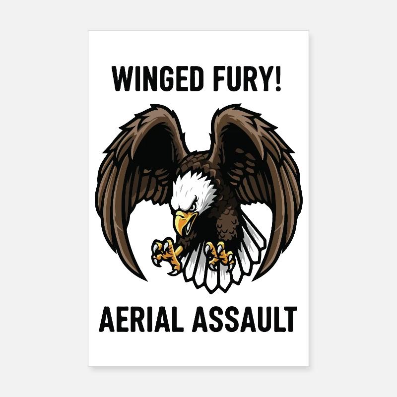 Winged Fury Golden Eagle Attack Poster 8" x 12" (20x30 cm)