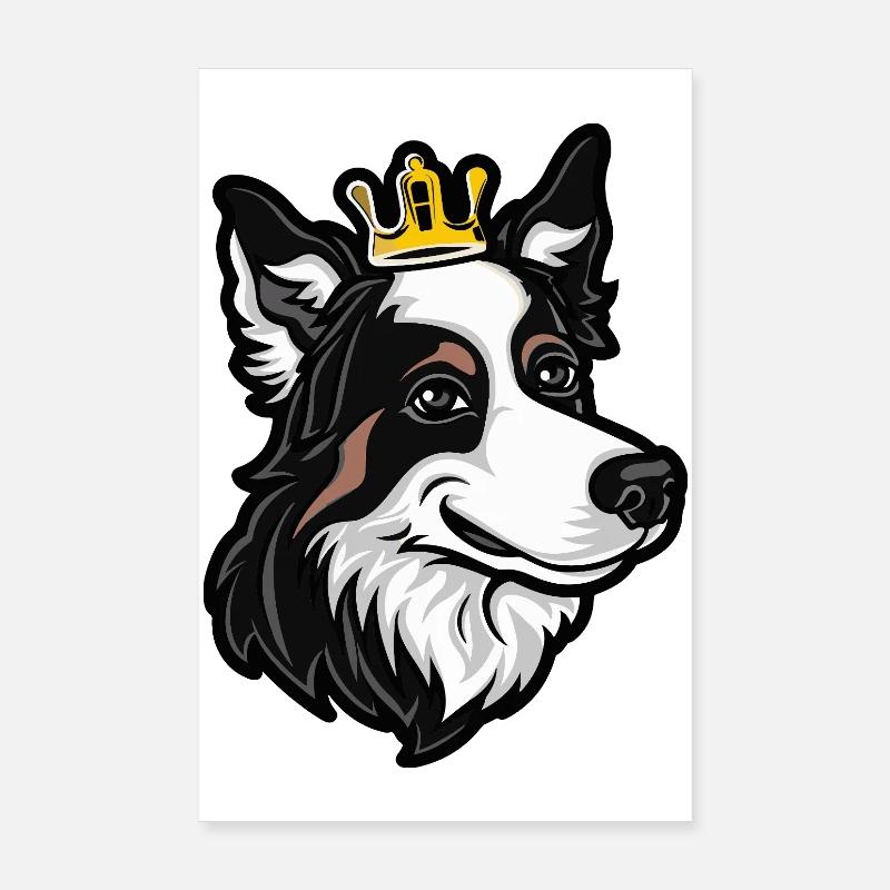 Border Collie Dog Crown Poster 8" x 12" (20x30 cm)